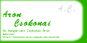 aron csokonai business card